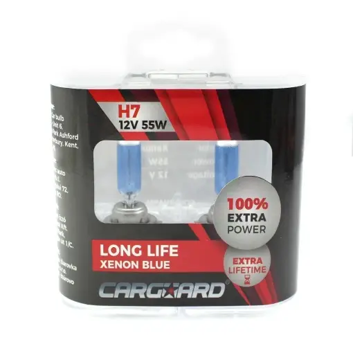 Chilipir Set de 2 becuri Halogen H7 +100% Intensitate - LONG LIFE - CARGUARD