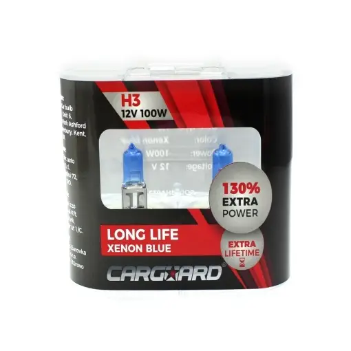 Ofertă Set de 2 becuri Halogen H3, 100W +130% Intensitate - LONG LIFE - CARGUARD