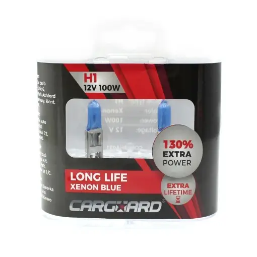 Set de 2 becuri Halogen H1, 100W +130% Intensitate - LONG LIFE - CARGUARD Premium