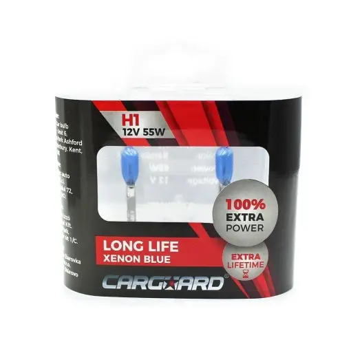 Lichidare de stoc Set de 2 becuri Halogen H1 +100% Intensitate - LONG LIFE - CARGUARD