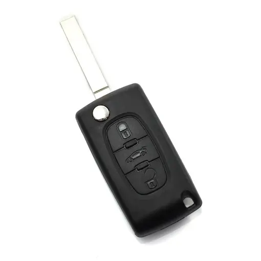 Ofertă Citroen / Peugeot 307 - Carcasa tip cheie briceag 3 butoane, lama VA2-SH3, cu suport baterie, buton portbagaj