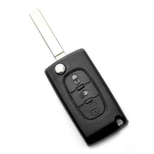 Citroen / Peugeot 307 - Carcasa tip cheie briceag cu 3 butoane, lama VA2-SH3 cu suport baterie Plată sigură