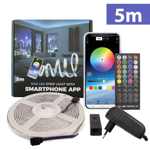 Livrare rapidă Set bandă LED RGB - SMART - 5m, IP65 - SunShine