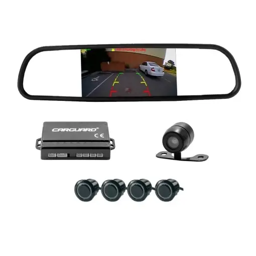 Set senzori de parcare cu camera video și ecran în oglinda retrovizoare - Carguard Cumpără acum