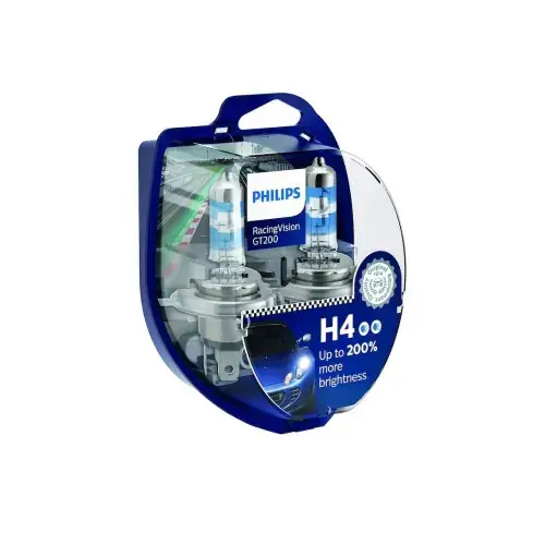 Calitate înaltă Becuri auto halogen H4 Philips RacingVision GT200 12V 55W set 2 bucati Cod: GT200