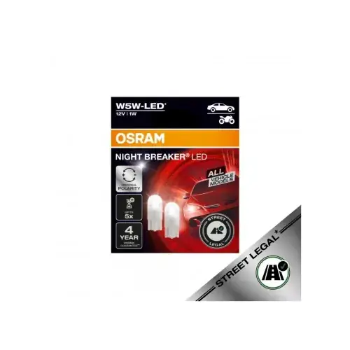 Cel mai vândut Leduri auto pentru pozitie Osram W5W Night Breaker LED 1W 12V Omologate RAR Cod: 2825DWNBB2