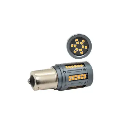 Vezi acum Set 2 becuri o faza T.V. BA15S84SMD Canbus 12V-24V nonpolar Lumina galbena 1000 lumen25WCod: HH001