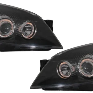Faruri Opel Astra H 2004-2009 Angel Eyes negre cu reglaj electric Disponibil imediat
