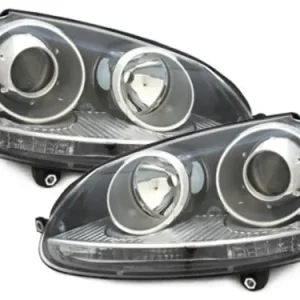 Disponibil imediat Faruri DEPO GTI Look negre pentru VW Golf 5 si Jetta 3, 2003-2009