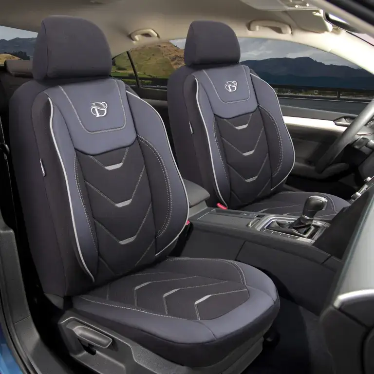 Set complet huse auto SKODA OCTAVIA II 2004-2010 Halley Negru Gri ,11 piese Cel mai vândut