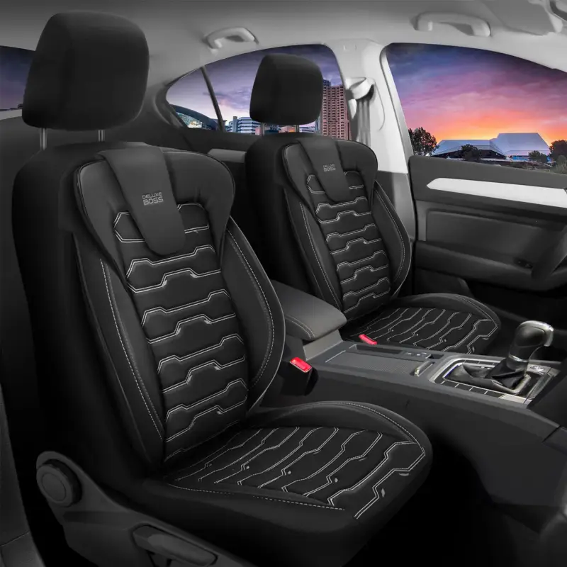 Set complet huse auto SKODA OCTAVIA II Sport Negru Gri Ultima șansă