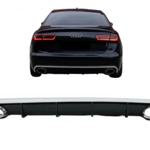 Difuzor bara spate Audi A6 C7 4G 2010-2014 cu ornamente evacuare RS6 Reducere de preț