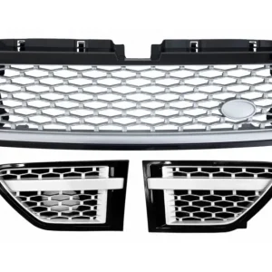 Ansamblu grilă centrală și grile laterale Range Rover Sport L320 Autobiography negru-argintiu Super ofertă