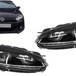 Preț mic Faruri LED pentru VW Golf 6 VI (2008-2013) cu semnal dinamic si DRL