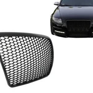 Grila centrala Audi A6 C6 4F/4F2 RS Design negru, fara emblema Ofertă limitată