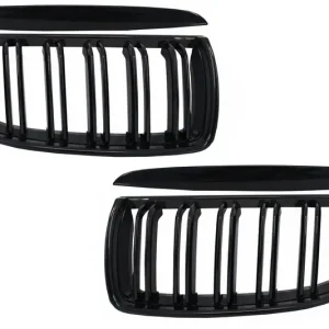 Reducere Grile centrale duble BMW Seria 3 E90 E91 Pre-LCI, negru lucios