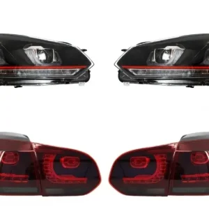 Reducere specială Faruri LED pentru VW Golf 6 (2008-2013) cu stopuri R20 Red Strip