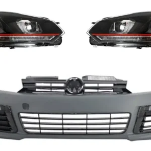 Chilipir Bară față VW Golf 6 R20 Look cu faruri LED design GTI, 2008-2013