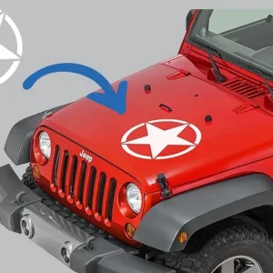 Sticker stea alb auto universal pentru Jeep, SUV si autoturisme, 48,5 x 48,5 cm Plată sigură