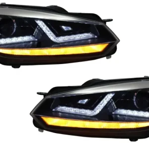 Ieftin Faruri LED Osram pentru VW Golf 6 VI 2008-2012, crom, semnal dinamic