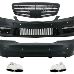 Pachet exterior complet Mercedes S-Class W221 cu grilă negru lucios și ornamente crom Nu rata