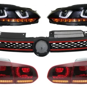 Pachet grila GTI, faruri LED si stopuri R20 pentru VW Golf 6 (2008-2012) Reduceri