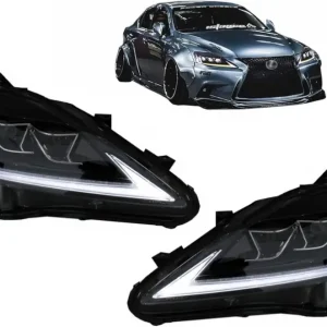 Promoție Faruri Full LED negre cu semnal dinamic pentru Lexus IS XE20 2006-2013