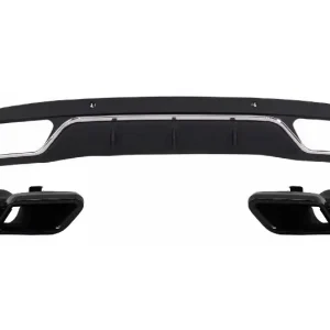 Livrare gratuită Difuzor bara spate Mercedes C-Class W205 S205 2014-2018 C63 Design negru