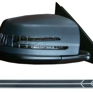 Retur gratuit Stickere oglinzi laterale Mercedes gri închis, aspect sport, set 2 buc