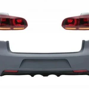 Plată sigură Bara spate VW Golf 6 cu stopuri Full LED R20 rosu fumuriu