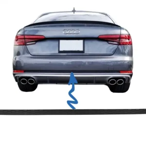 Ofertă limitată Ornament bara spate Audi A4 B9 8W 2016-2018 negru pentru bara standard