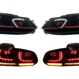 Super ofertă Set faruri si stopuri LED pentru VW Golf 6 (2008-2013) GTI Design rosu