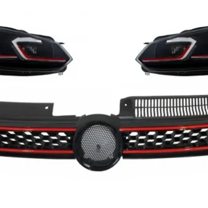 Grilă centrală și faruri LED secvențiale pentru VW Golf 6 2008-2012 GTI Ofertă limitată