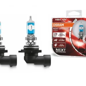 Set 2 becuri auto halogen Osram Night Breaker Laser HB4 12V 51W Plată securizată