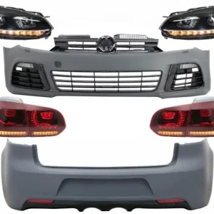 Chilipir Pachet exterior VW Golf 6 MK6 R20 Look cu faruri LED si stopuri LED dinamice