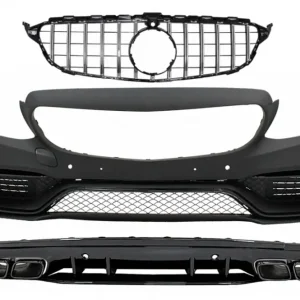 Plată securizată Bara fata Mercedes C-Class W205 S205 2014-2018 cu grila si difuzor C63 Design