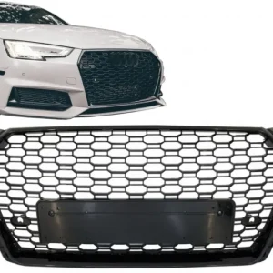 Calitate înaltă Grila centrala Audi A4 B9 8W 2016-2018 RS Design negru lucios