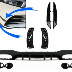 Chilipir Pachet difuzor bara spate si ornamente negre Mercedes A-Class V177 2018-2022