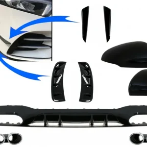 Pachet exterior Mercedes A-Class V177 Sedan 2018-2022 negru lucios Ieftin