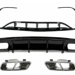 Noutate Difuzor spate negru cu ornamente evacuare si prelungiri fata Mercedes A-Class W176 A45 Design