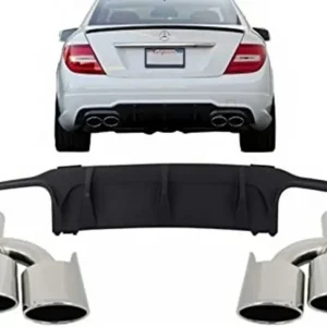 Livrare expres Difuzor bara spate cu ornamente evacuare Mercedes C-Class W204 AMG Sport