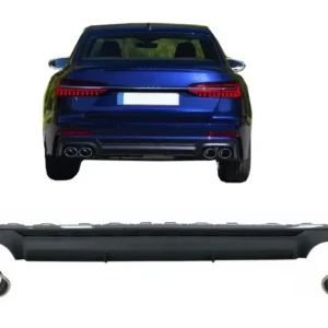 Chilipir Difuzor bara spate Audi A6 C8 Avant/Sedan 2018+ S6 Design negru mat