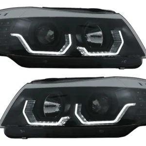 Faruri LED 3D Angel Eyes negre pentru BMW Seria 3 E90 E91 LHD 2005-2008 Ofertă de sezon