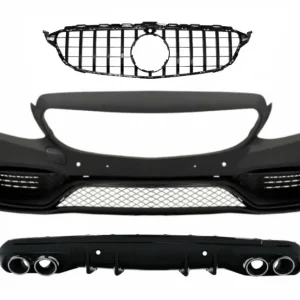 Reducere specială Bara fata Mercedes C-Class W205/S205 2014-2018 cu grila si difuzor C63 Design