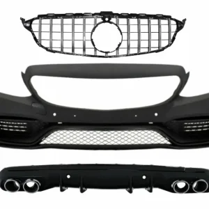 Bara fata Mercedes C-Class W205 S205 C63 Design cu grila crom si difuzor Reducere specială