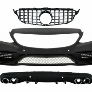 Kit bara fata C63 cu grila crom si difuzor Mercedes C-Class W205 S205 Plată securizată