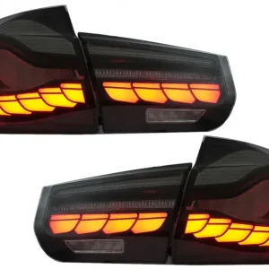 Stopuri OLED BMW Seria 3 F30/F35/F80 rosu fumuriu M4 cu semnal dinamic Ofertă exclusivă