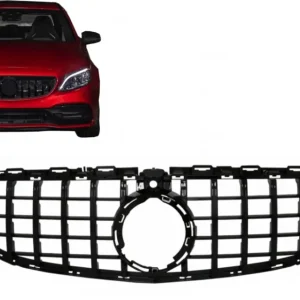 Grilă centrală Panamericana negru lucios pentru Mercedes C-Class W205 2018-2020 Reducere de preț
