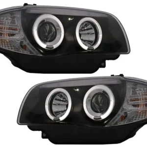 Reduceri Faruri Angel Eyes negre pentru BMW Seria 1 E81 E82 E87 E88 2004-2011