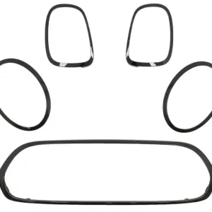Cumpărături sigure Set ornamente grila, faruri si stopuri MINI F55/F56/F57, negru lucios